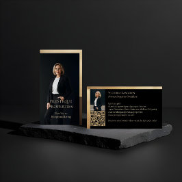 Prestige Luxury Realtor Law Firm Gold & Black Luxe Visitekaartje