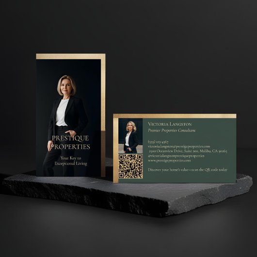 Prestige Luxury Realtor Law Firm Gold & Black Luxe Visitekaartje