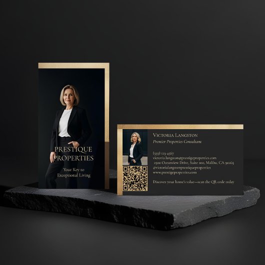 Prestige Luxury Realtor Law Firm Gold & Black Luxe Visitekaartje