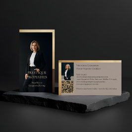 Prestige Luxury Realtor Law Firm Gold & Black Luxe Visitekaartje
