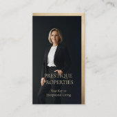 Prestige Luxury Realtor Law Firm Gold & Black Luxe Visitekaartje (Voorkant)
