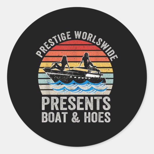 Prestige Worldwide Cadeaus Boten en Schattigee SS  Ronde Sticker (Voorkant)