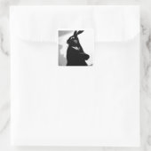 prestigieus konijn vierkante sticker (Tas)
