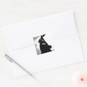 prestigieus konijn vierkante sticker (Envelop)