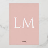 Prestigieus Roos gouden bruiloft (Solid) Folie Uitnodiging (Achterkant)