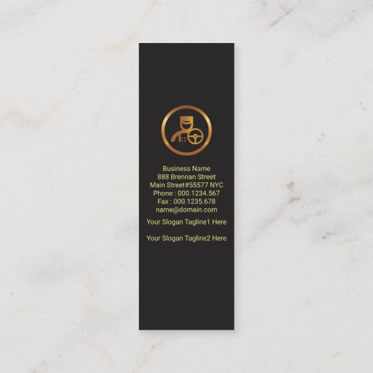 Prestigieuze goudlijnen Modern Chauffeur Mini Visitekaartje (Achterkant)