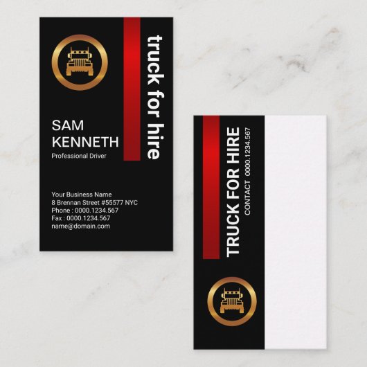 Prestigieuze lichtroodbruine witteboiler visitekaartje (Voorkant / Achterkant)