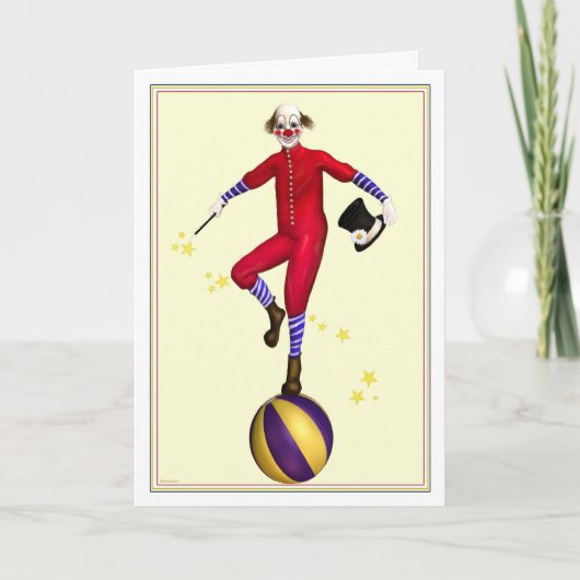 Presto de Clown Verjaardag Kaart (Voorkant)