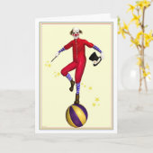 Presto de Clown Verjaardag Kaart (Gele Bloem)