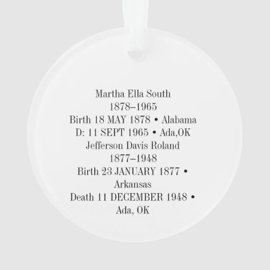 Preston, Cherie, Carla Dean 2011 Ornament (achterkant)