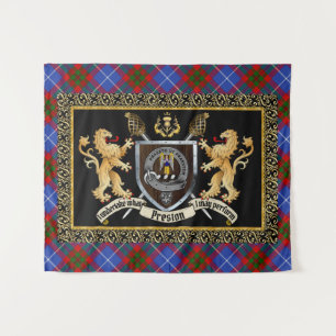 Preston Clan Badge & Motto w/Lions Wandkleed