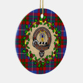 Preston Clan Badge & Tartan Gepersonaliseerde Kers Keramisch Ornament (Rechts)