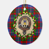 Preston Clan Badge & Tartan Gepersonaliseerde Kers Keramisch Ornament (Links)