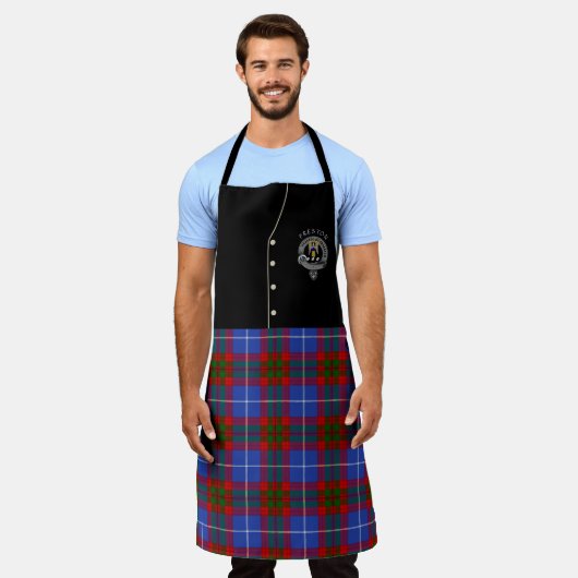 Preston Clan Badge & Tartan Kilt Schort (Gedragen)