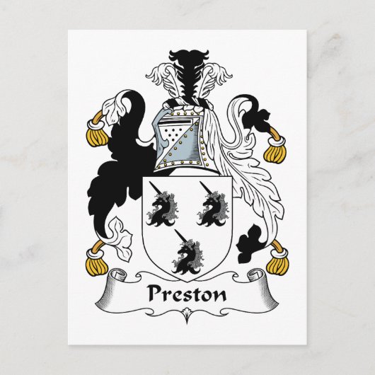 Preston Family Crest Briefkaart (Voorkant)