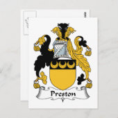 Preston Family Crest Briefkaart (Voorkant / Achterkant)