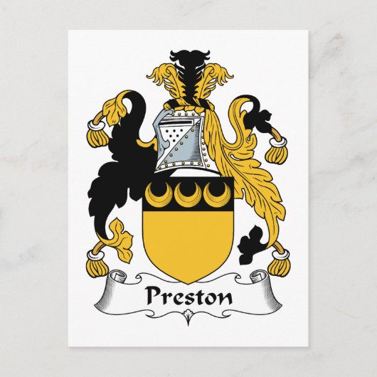 Preston Family Crest Briefkaart (Voorkant)