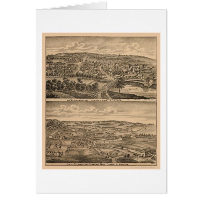 Preston, MN Panorama Map - 1874 (Voorkant)