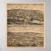 Preston, MN Panorama Map - 1874 Poster (Voorkant)
