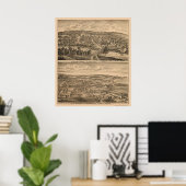 Preston, MN Panorama Map - 1874 Poster (Thuiskantoor)