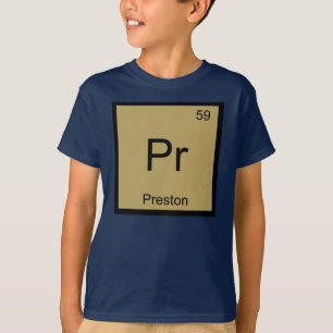 Preston Naam Chemie Element Periodiek Systeem T-shirt