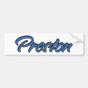 Preston Name blue Aufkleber Sticker Autoaufkleber