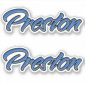 Preston Name blue Aufkleber Sticker Stickerset (Voorkant)