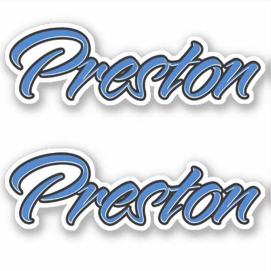 Preston Name blue Aufkleber Sticker Stickerset (Voorkant)
