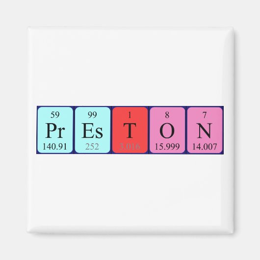 Preston periodieke lijstnaam magnet (Voorkant)
