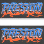 Preston Vorname Name Graffiti Aufkleber Sticker (Voorkant)