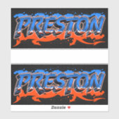 Preston Vorname Name Graffiti Aufkleber Sticker (Vel)