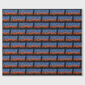 Preston Vorname Name Graffiti blue orange Cadeaupapier (Vlak)