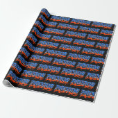 Preston Vorname Name Graffiti blue orange Cadeaupapier (Uitgerold)