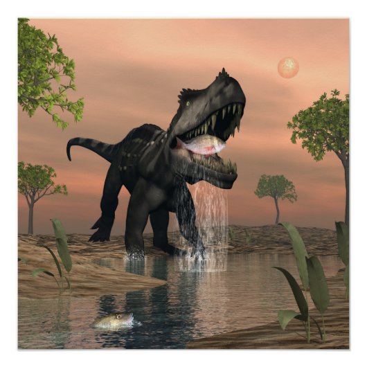 Prestosuchus dinosaur - visserij - 3D rendering Poster (Voorkant)