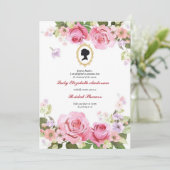 Presupuestación Red Rose Florals Bridgerton Bridal Kaart (Staand voorkant)