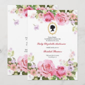 Presupuestación Red Rose Florals Bridgerton Bridal Kaart (Voorkant / Achterkant)