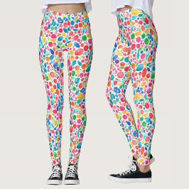 Pret abstract kleurrijk regenboogstip waterverf leggings