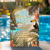 Pret Adult Tiki Toekan Tropisch Zwembadfeest Vinta Kaart