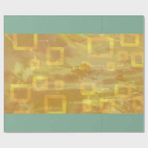 Pret Amusant Moderne Chic Groen en Geel Cadeaupapier