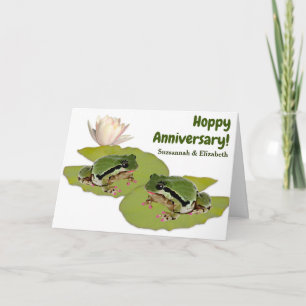 Pret Anniversarium Vrouwelijke Kikker Koppel Water Kaart