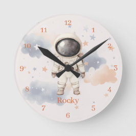 Pret astronaut kindermuurklok ronde klok