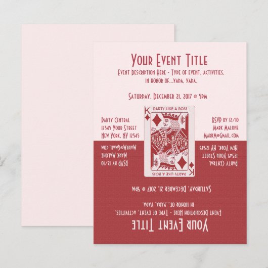 Pret Avond Feestje Uitnodiging Briefkaart (Voorkant / Achterkant)