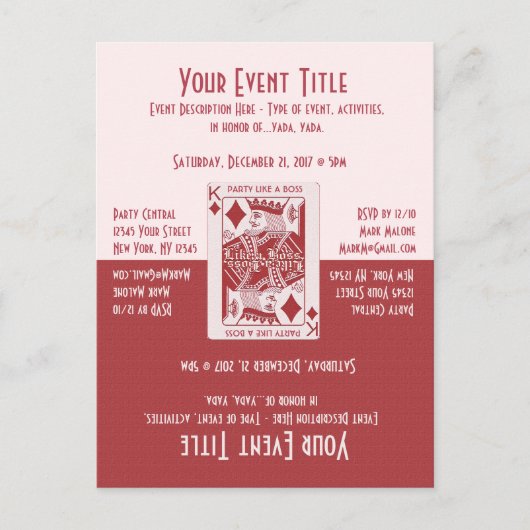 Pret Avond Feestje Uitnodiging Briefkaart (Voorkant)