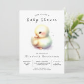 Pret Baby Shower met digitale eend Kaart (Staand voorkant)