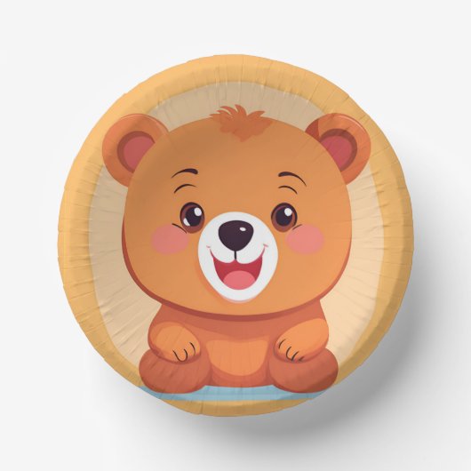 Pret Bear Face safari Wild jungle Verjaardagsfeest Papieren Kommen (Voorkant)