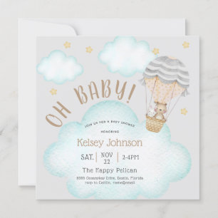 Pret-Bos Teddybeer Ballon Baby Shower Kaart