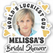 Pret Bruidegom Gezicht Foto Bruidsfeest Sticker (Voorkant)