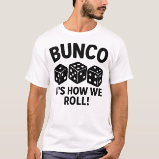 Pret-Bunco-dobbelen T-shirt voor spelletjesavond