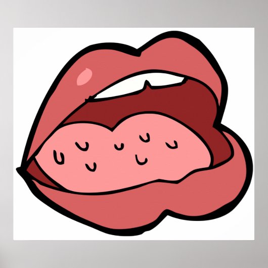 Pret-cartoon open mond en lippen poster (Voorkant)
