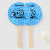 Pret Cartoon Slak Tie Dye Blauwe Schelp Witte Ogen Handwaaier (Voorkant en achterkant)